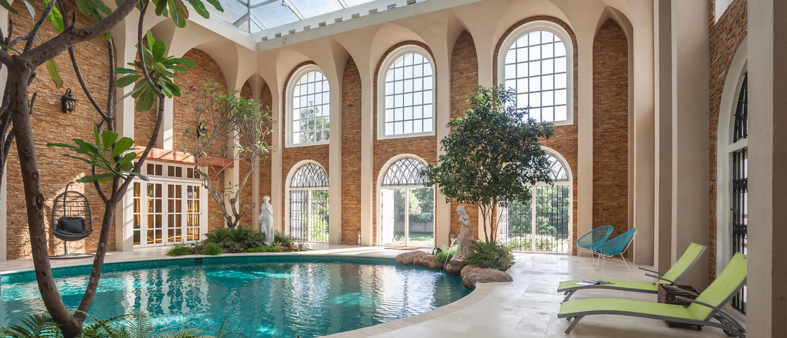 Belhaven Manor: An Indoor Pool Design with a Rustic Charm